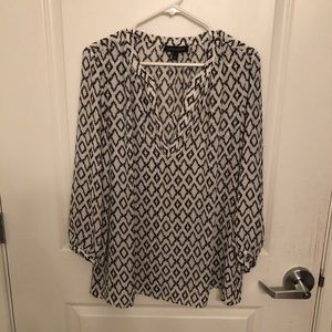 Black and White Blouse